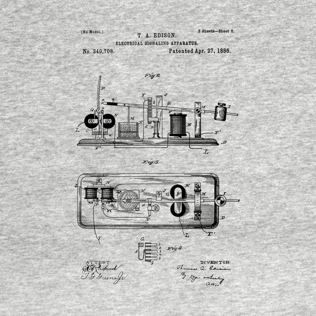 EDISON PATENT / Edison Patent Drawing 340708 by Daniel Coulmann